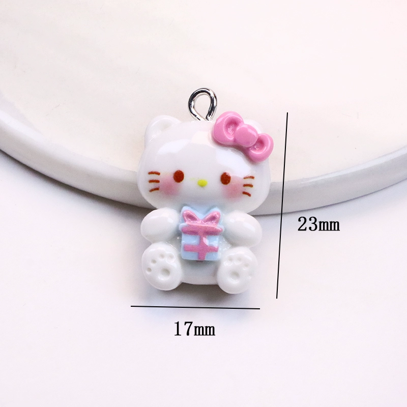 Hello Kitty Cute Cartoon Pink Keychain Resin Bag Charm
