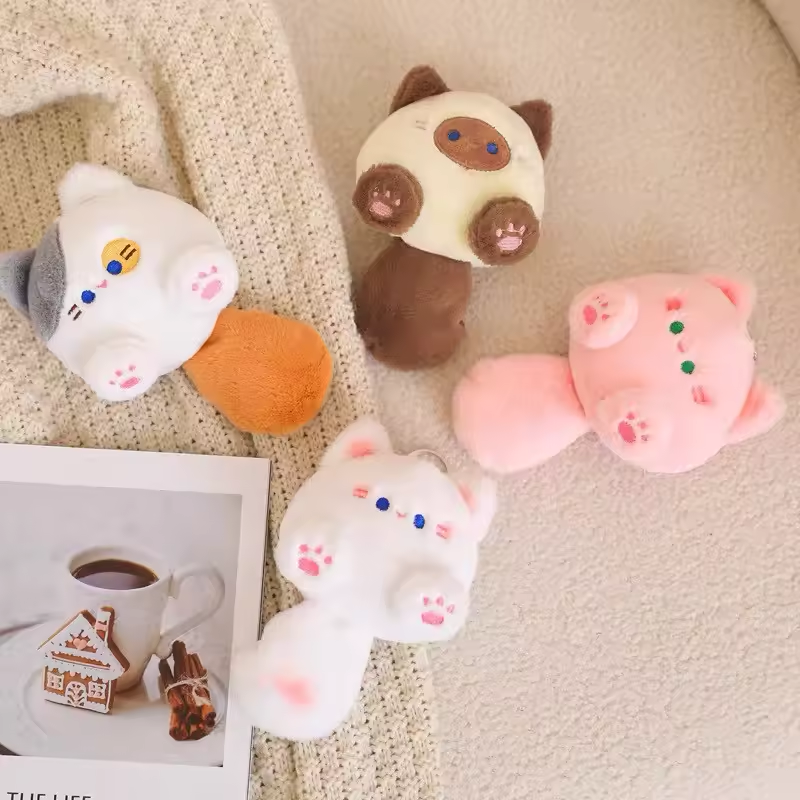 Fluffy Cat Plush Keychain