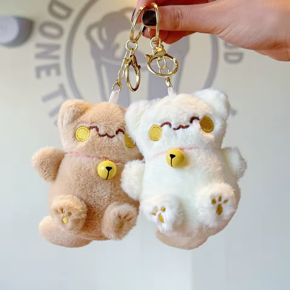 10020000301_2 Lucky Cat Plush Keychain for Bags & Car Keys