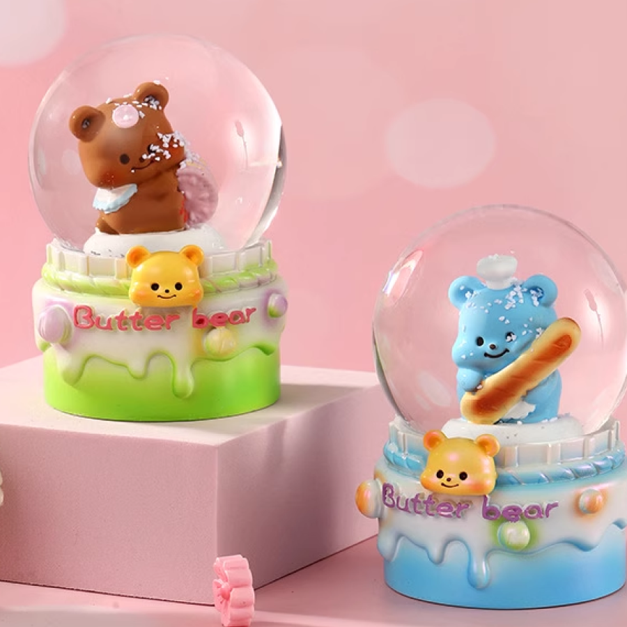 Butter Bear Crystal Ball LED Light Snow Ball