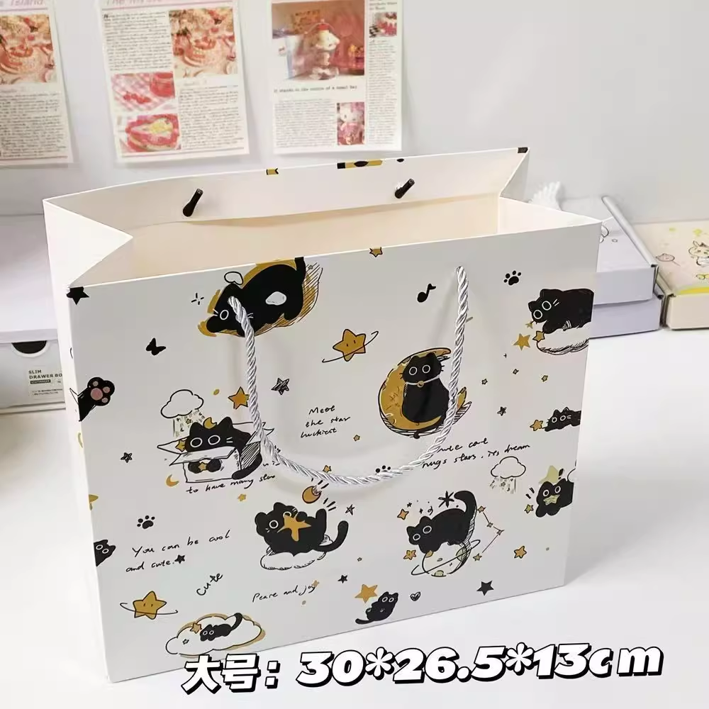 10040000101_1 Cute Moon Cat Gift Bag Large Birthday Shopping Bag