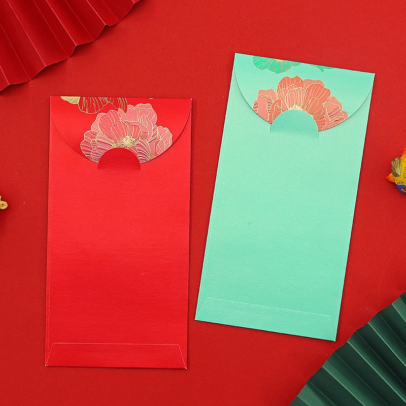 Chinese Embossed Koi & Peony Red Envelopes Money Pack