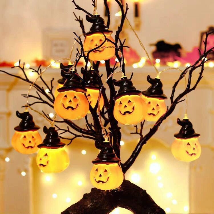 Halloween Spooky Pumpkin Witch String Lights for home, classroom, backyard