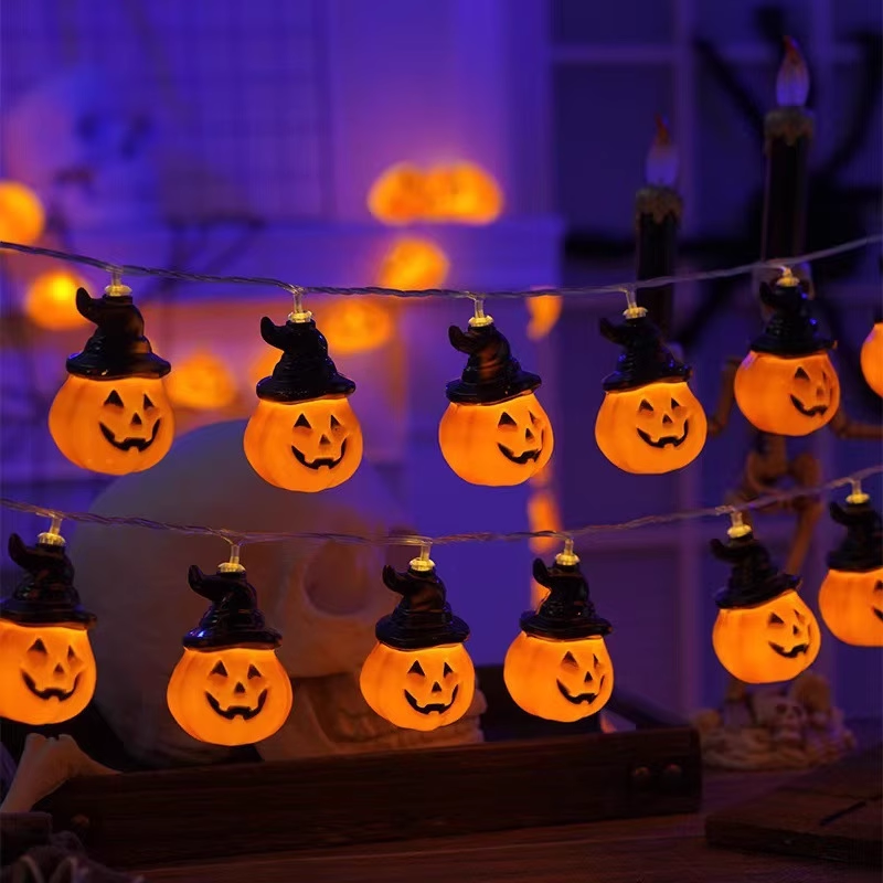 Halloween Spooky Pumpkin Witch String Lights for home, classroom, backyard