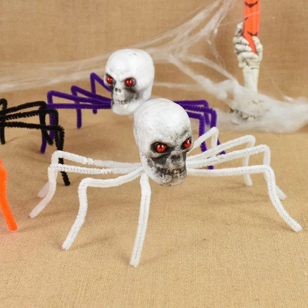 Haunted House Red-Eyed Skull Ghost Spider Halloween Horror Prop