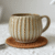 Vintage Embossed Handmade Ceramic Coffee Mug