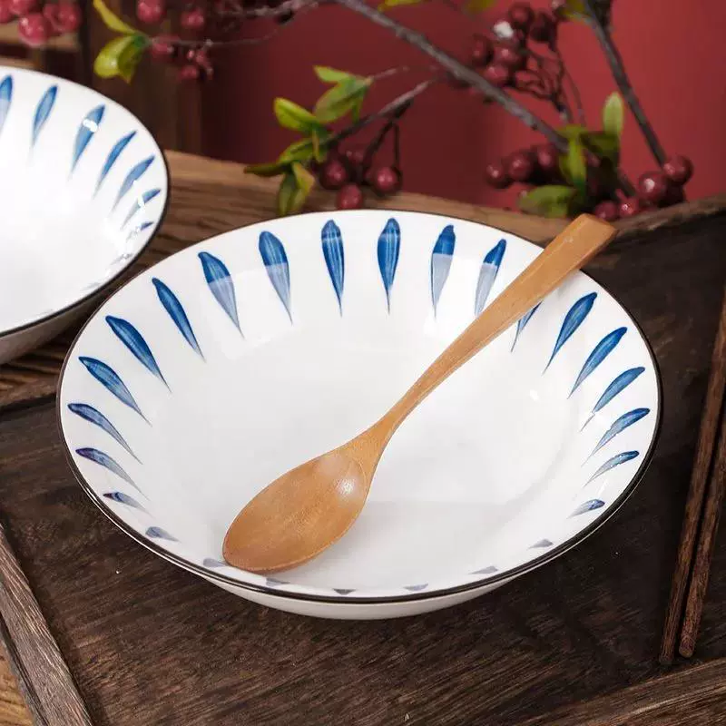 6-Inch Japanese-Style Porcelain Deep Soup Plates