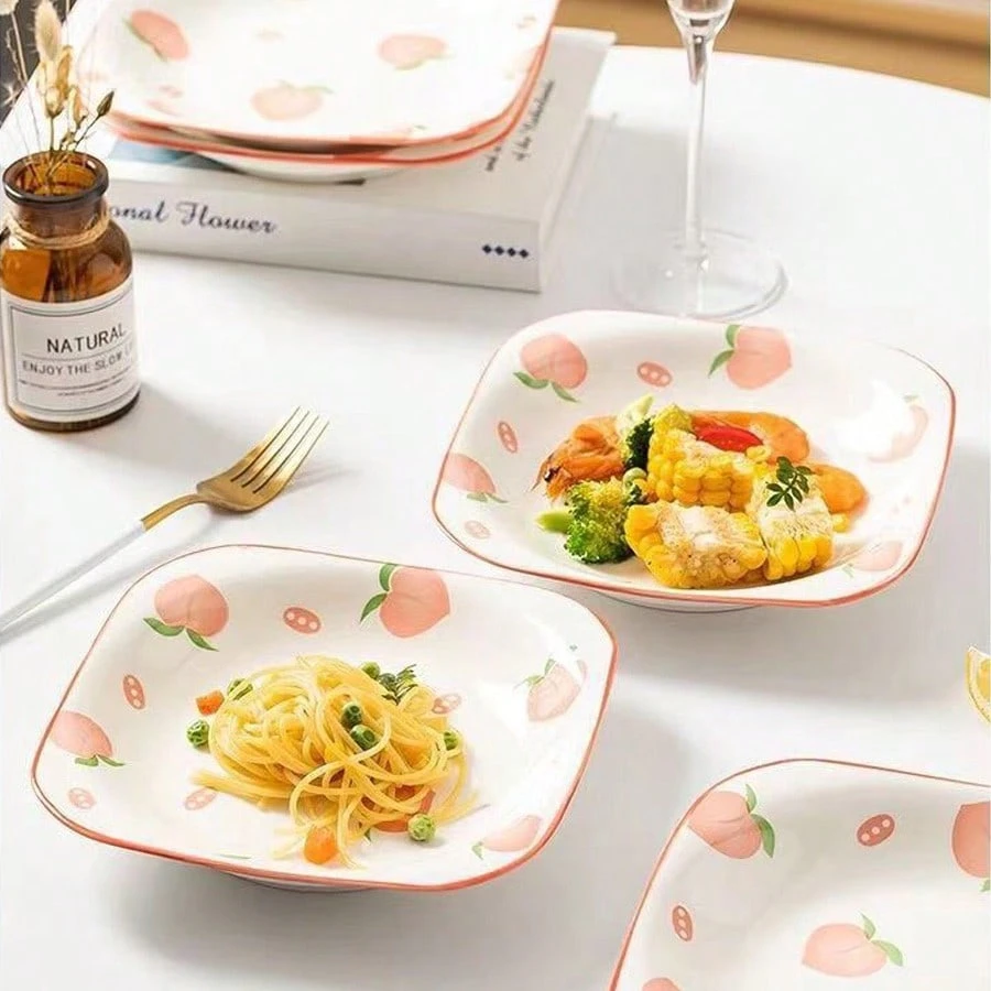 White Porcelain Dinner Plates Oven Dishwasher Microwave Freezer Safe