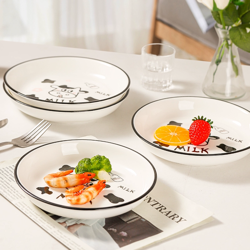 Porcelain Smiling Cow Pattern Dish