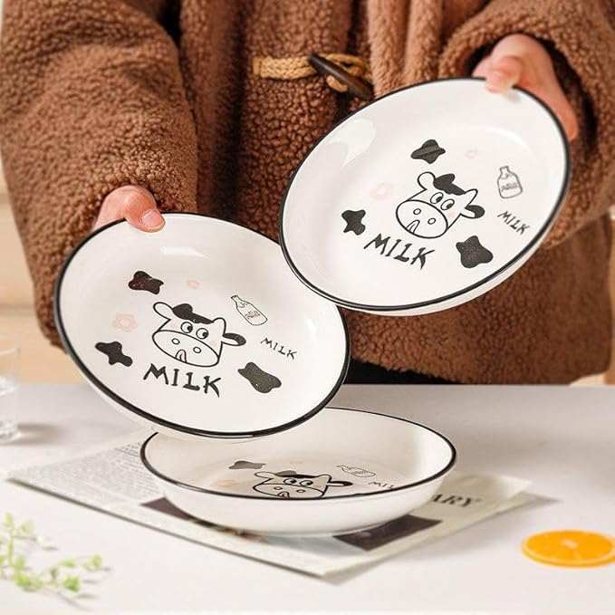 Porcelain Smiling Cow Pattern Dish