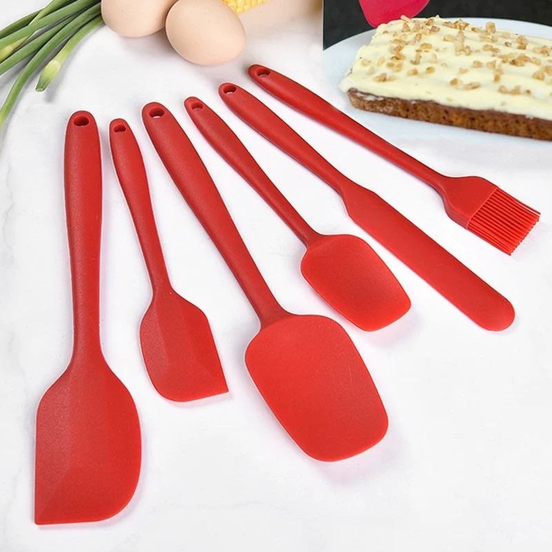 6-Piece All-in-One Silicone Baking Tool Set – Spatula, Brush & Scraper