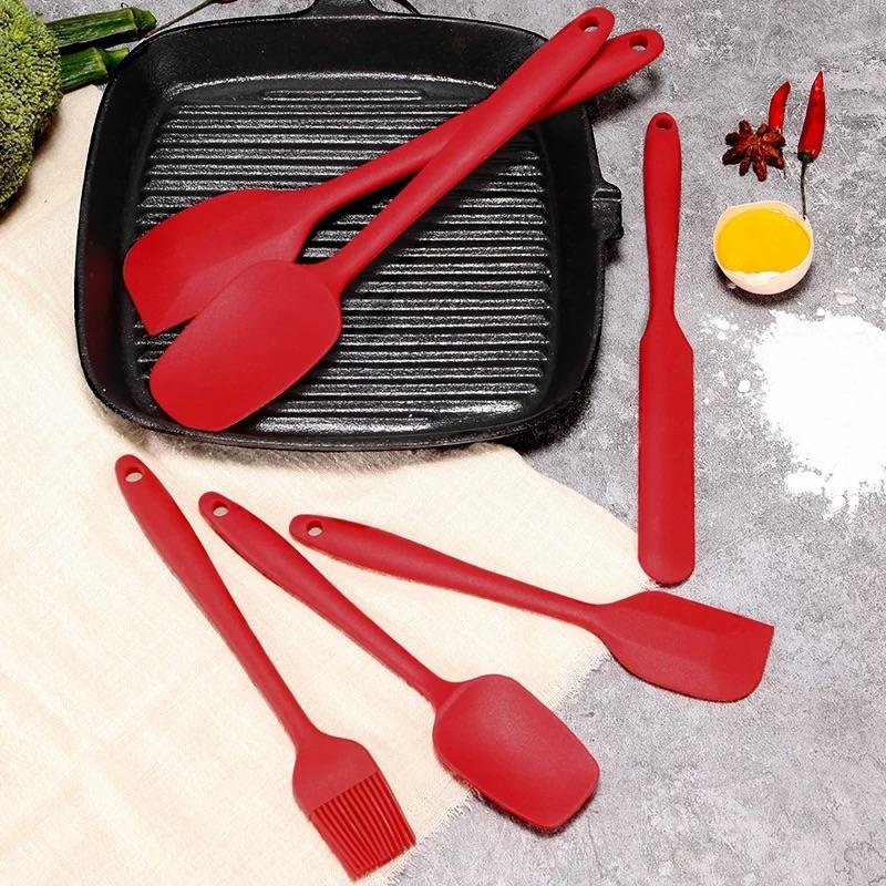 6-Piece All-in-One Silicone Baking Tool Set – Spatula, Brush & Scraper