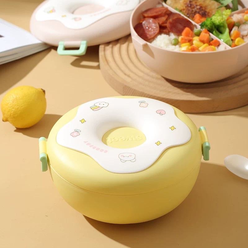 Cute Donut Lunch Box – Macaron Color Food Container