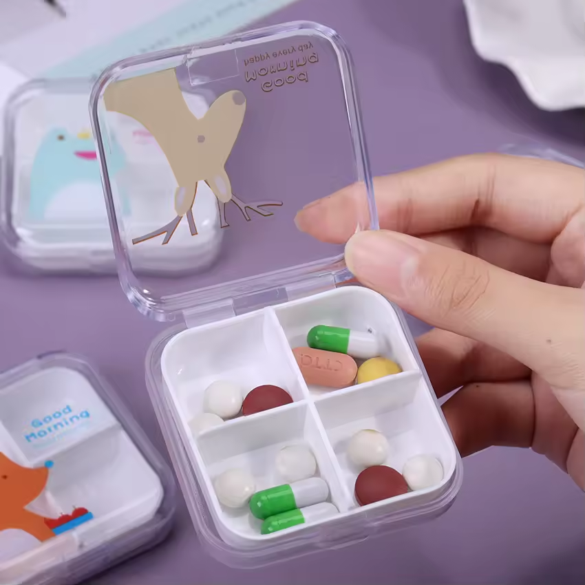 30030000601_2 Small Portable Pill Box Mini Medicine Organizer