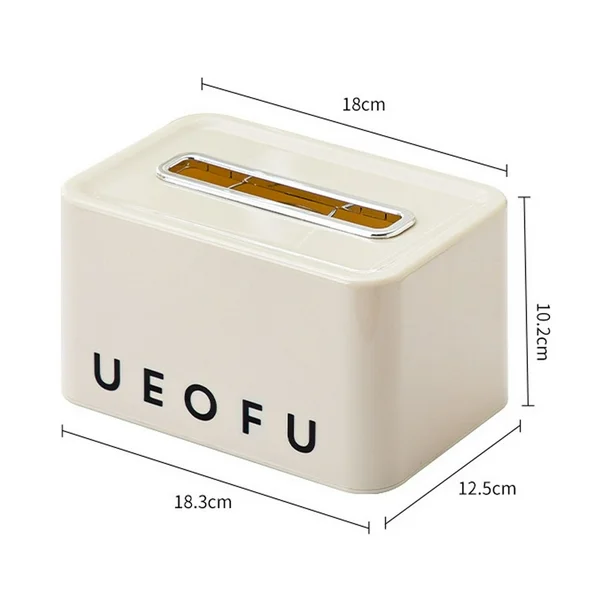 30040000201_4-1.png Cream Color Tissue Box Elegant PET ABS Tabletop Napkin Holder