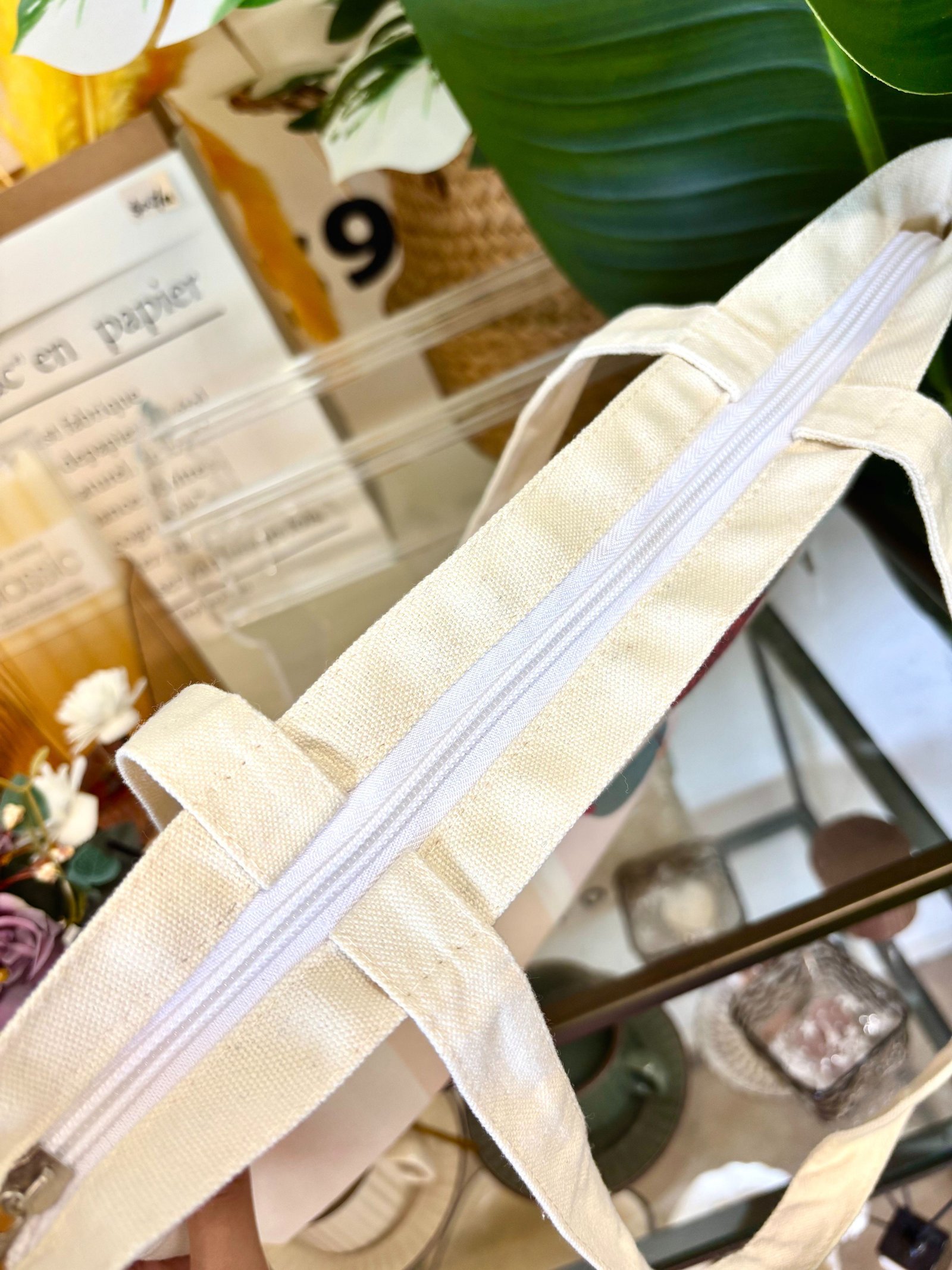 Abstract Botanical Print Large Capacity Canvas Tote Bag