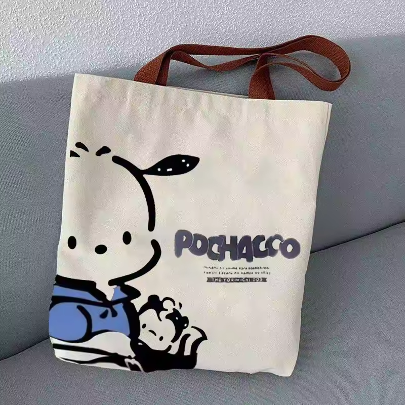 Kawaii Sanrio Pochacco Canvas Tote Bag