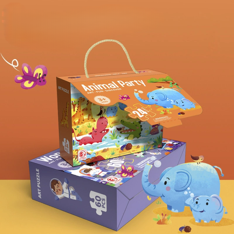 Kids Jigsaw Puzzle Gift Box 24-Piece Educational Puzzle Game