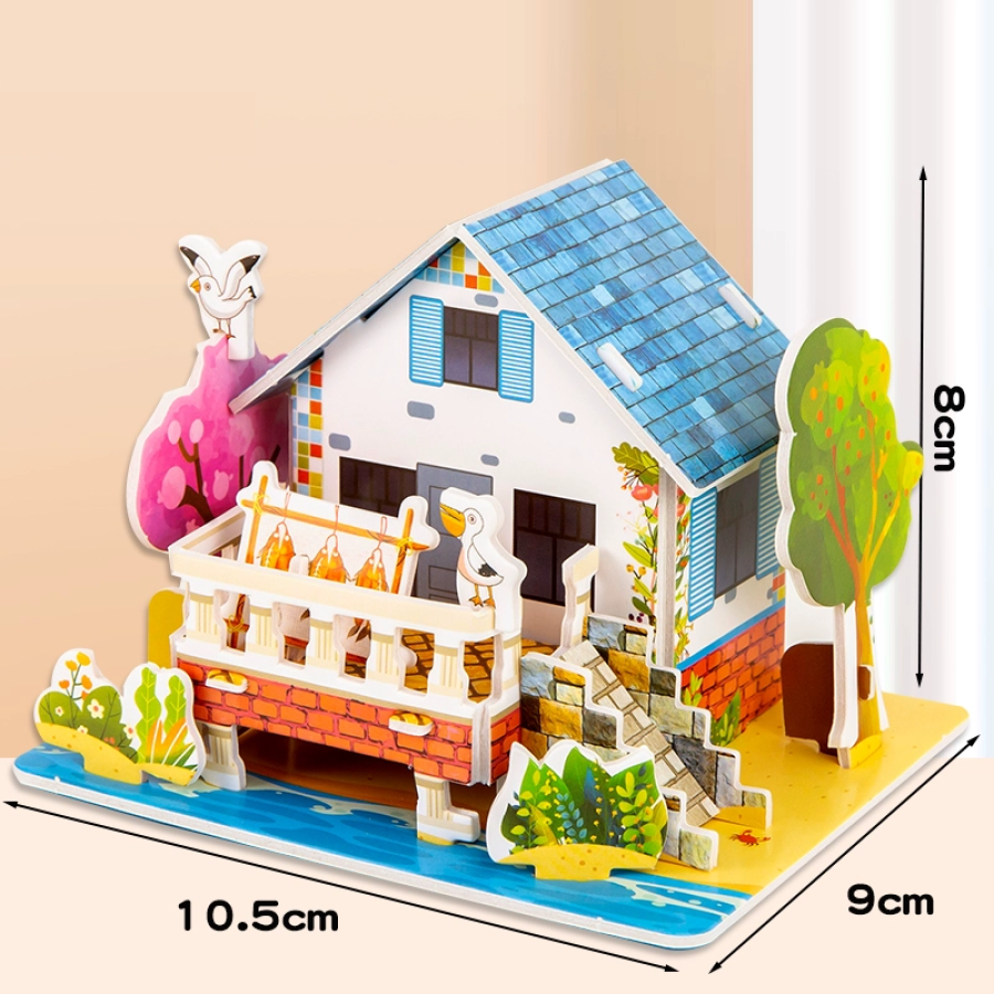 50030000505_1 3D Paper Craft Puzzle DIY Educational Cartoon House Assembly Toy