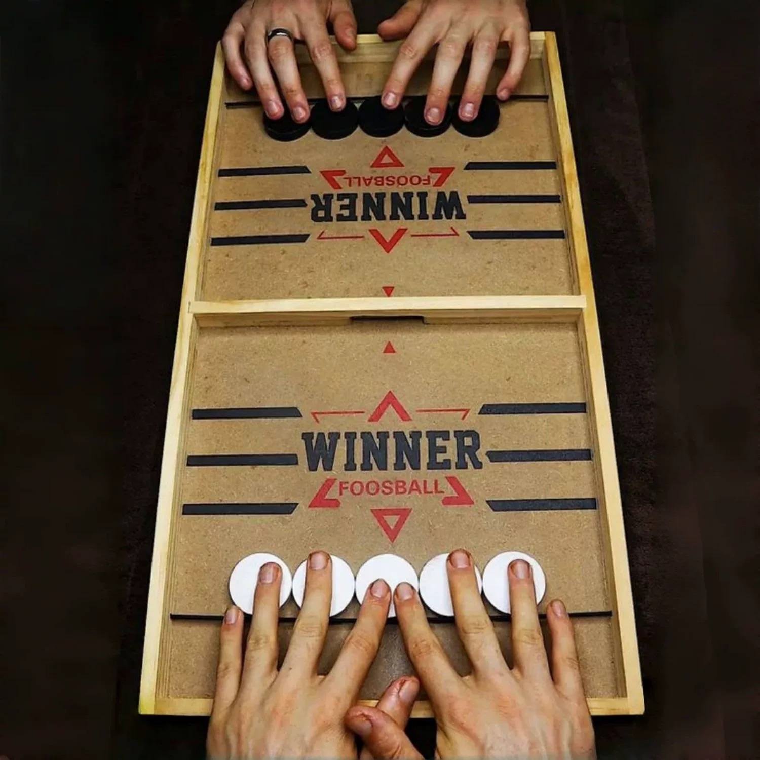 Wooden Fast Sling Puck Board Game for Kids & Family - Image 2