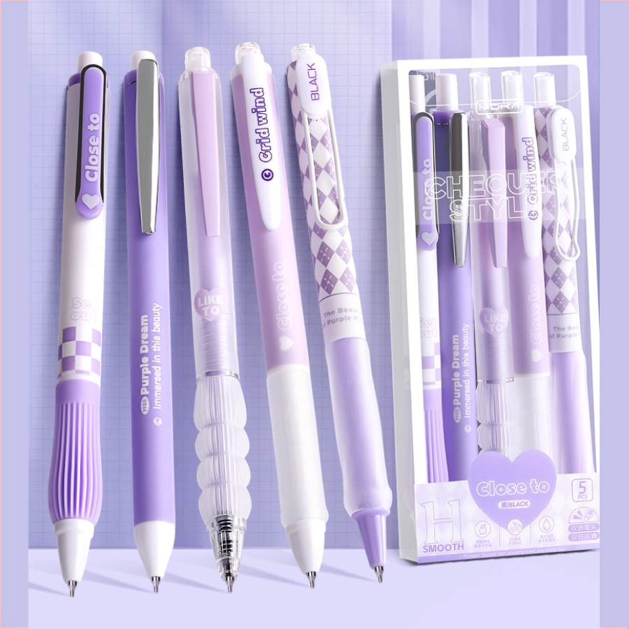 Macaron Colors 0.5mm  Retractable Gel Pen Purple