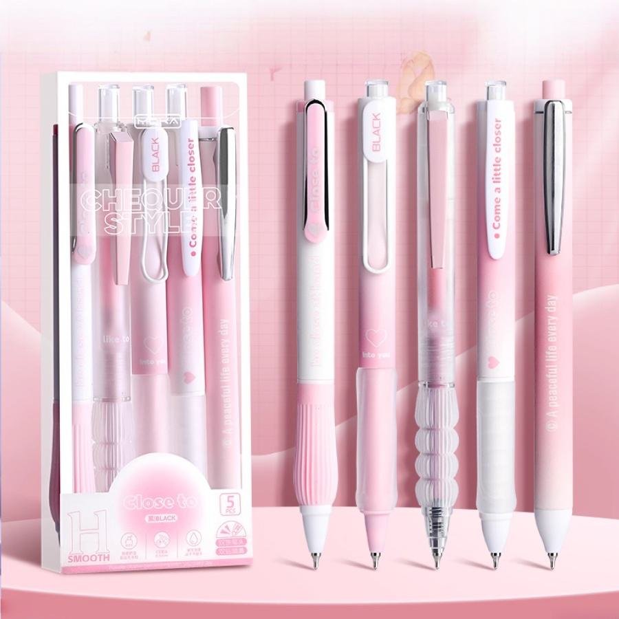 Macaron Colors 0.5mm  Retractable Gel Pen Pink