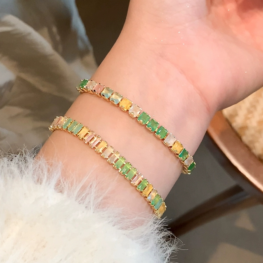 70020000401_4 Elegant Colorful Zircon Cube Luxury Adjustable Bracelet