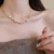 Apricot-Colored Natural Stone Fashionable Collarbone Necklace