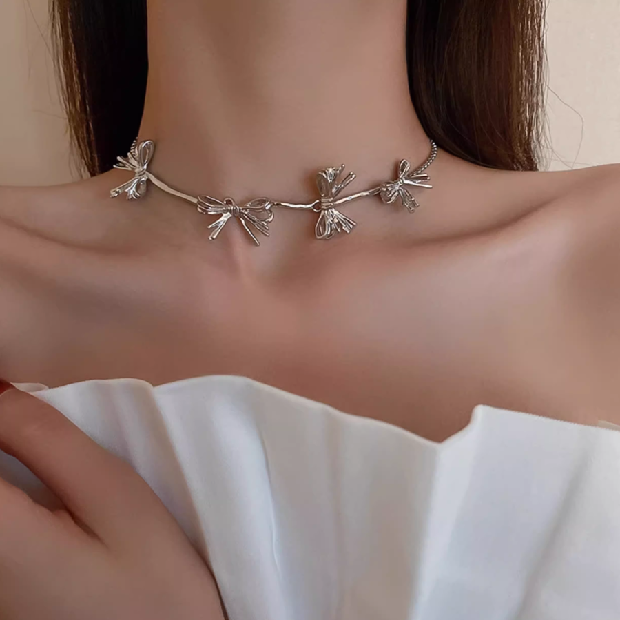 Trendy Chic Sweet-Cool Minimalist Bow Necklace