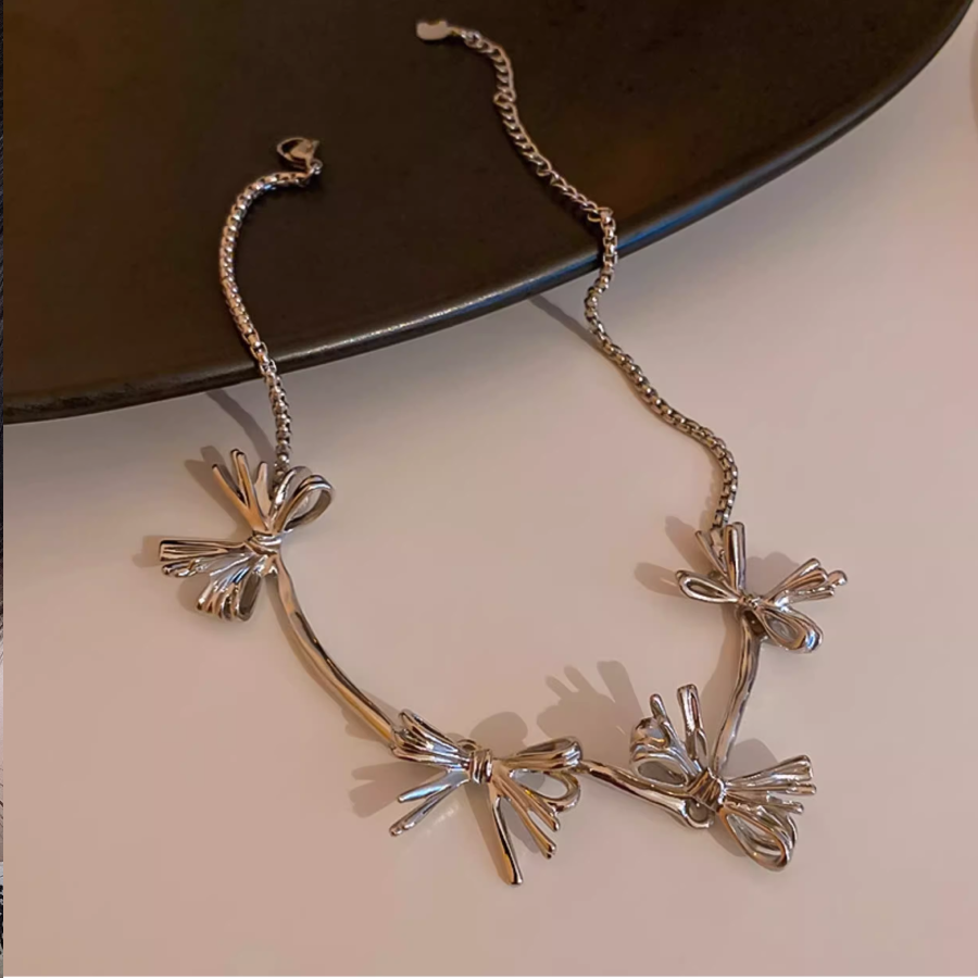 Trendy Chic Sweet-Cool Minimalist Bow Necklace