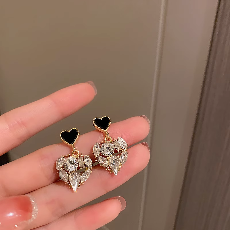 70040000401_3 925 Sterling Silver Crystal Heart Stud Earrings