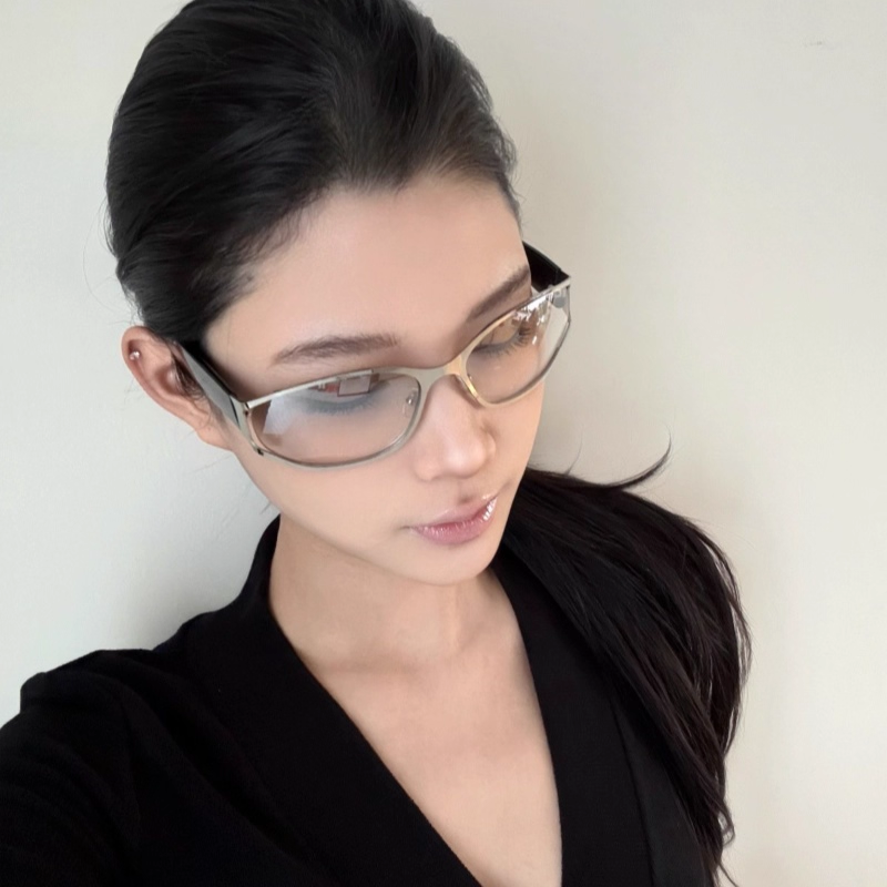 Vintage Futuristic Y2K Oval Sunglasses Polarized