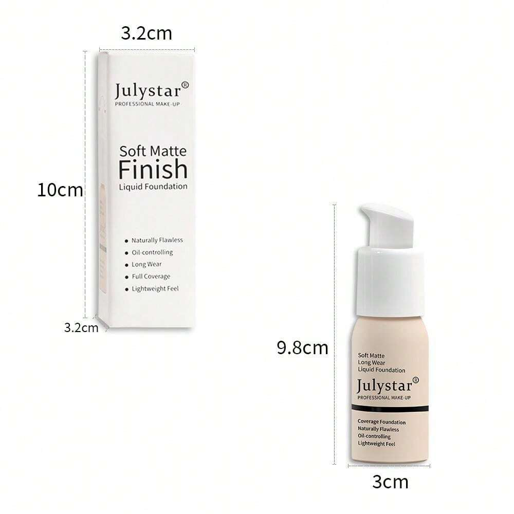 JulyStar 10 Colors Waterproof Long-Lasting Oil-Control Soft Matte Liquid  Foundation