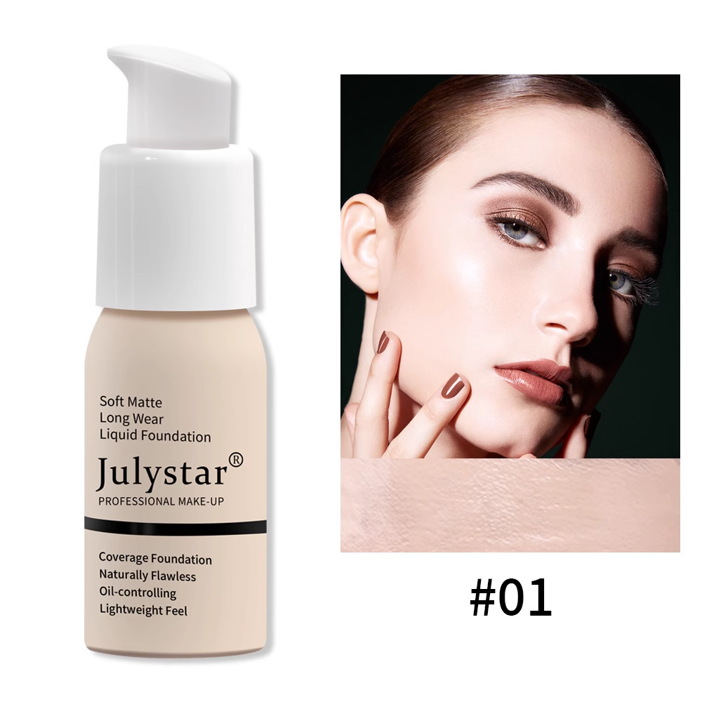 JulyStar 10 Colors Waterproof Long-Lasting Oil-Control Soft Matte Liquid  Foundation