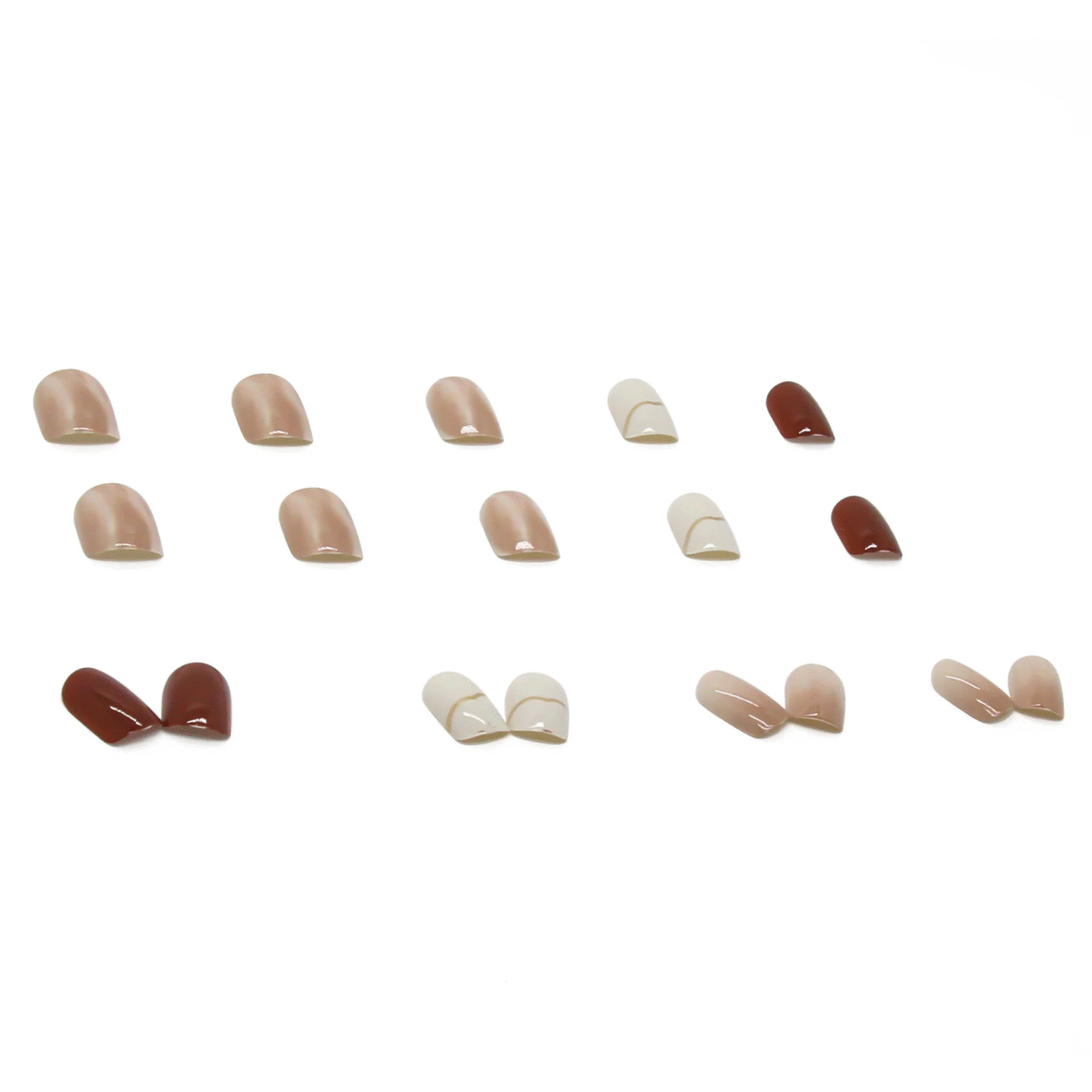 Nude Gradient Short Press-On Nails 24pcs with Glue