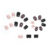 Black & Pink Heart Checkerboard Short Press-On Nails 24pcs with Glue