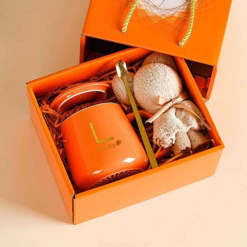 Lucky Letter Ceramic Mug Gift Set With Lid, Spoon & Towel - Image 3