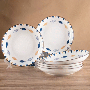 20020001301_3-1.png Elegant Retro Chinese Style Camellia Bowl & Chopstick Set (6 Bowls)