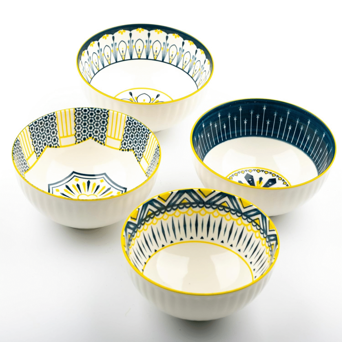 Japanese Style Ceramic Bowl Set Porcelain Dinnerware 4-piece - Image 5