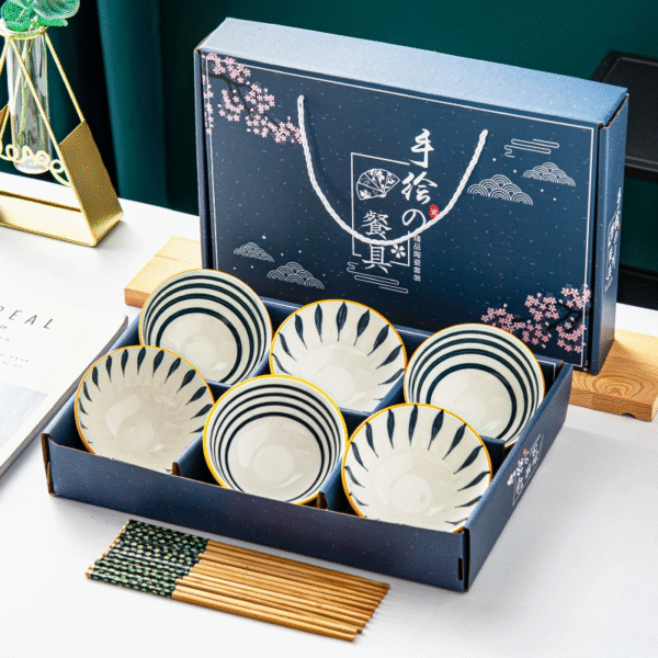 20020001901_4-1.png Japanese Style Hand-Painted Ceramic Bowl Set 6-piece