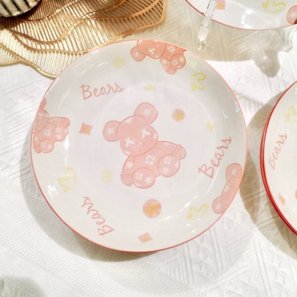 Pink Teddy Bear Plate
