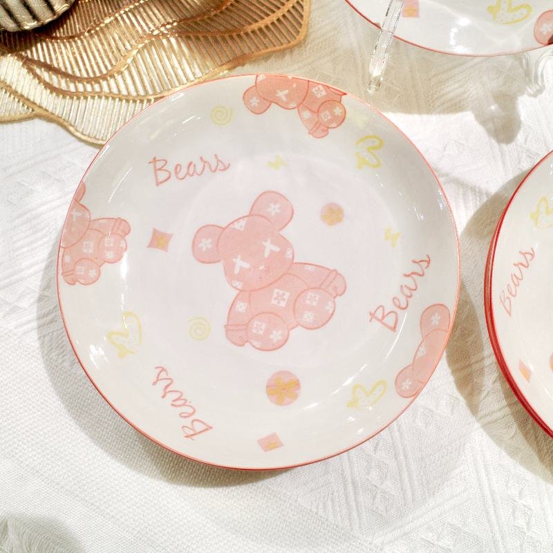 Pink Teddy Bear Plate