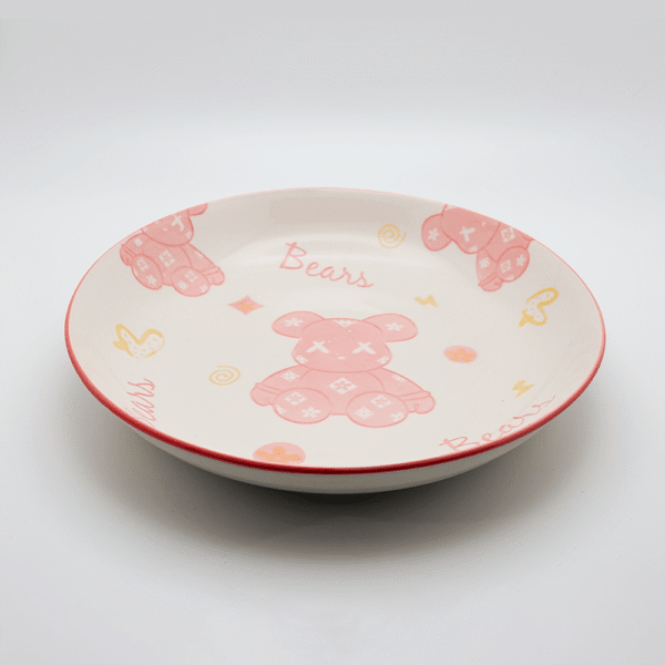 20020002301_4 Pink Teddy Bear Plate