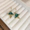 70040001101_1-1.png Green Mushroom Gold Hoop Earrings Cute Cottagecore Forest Jewelry