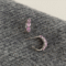 70040001701_1-1.png Pink Zirconia Hoop Stud Earrings 925 Silver Plated