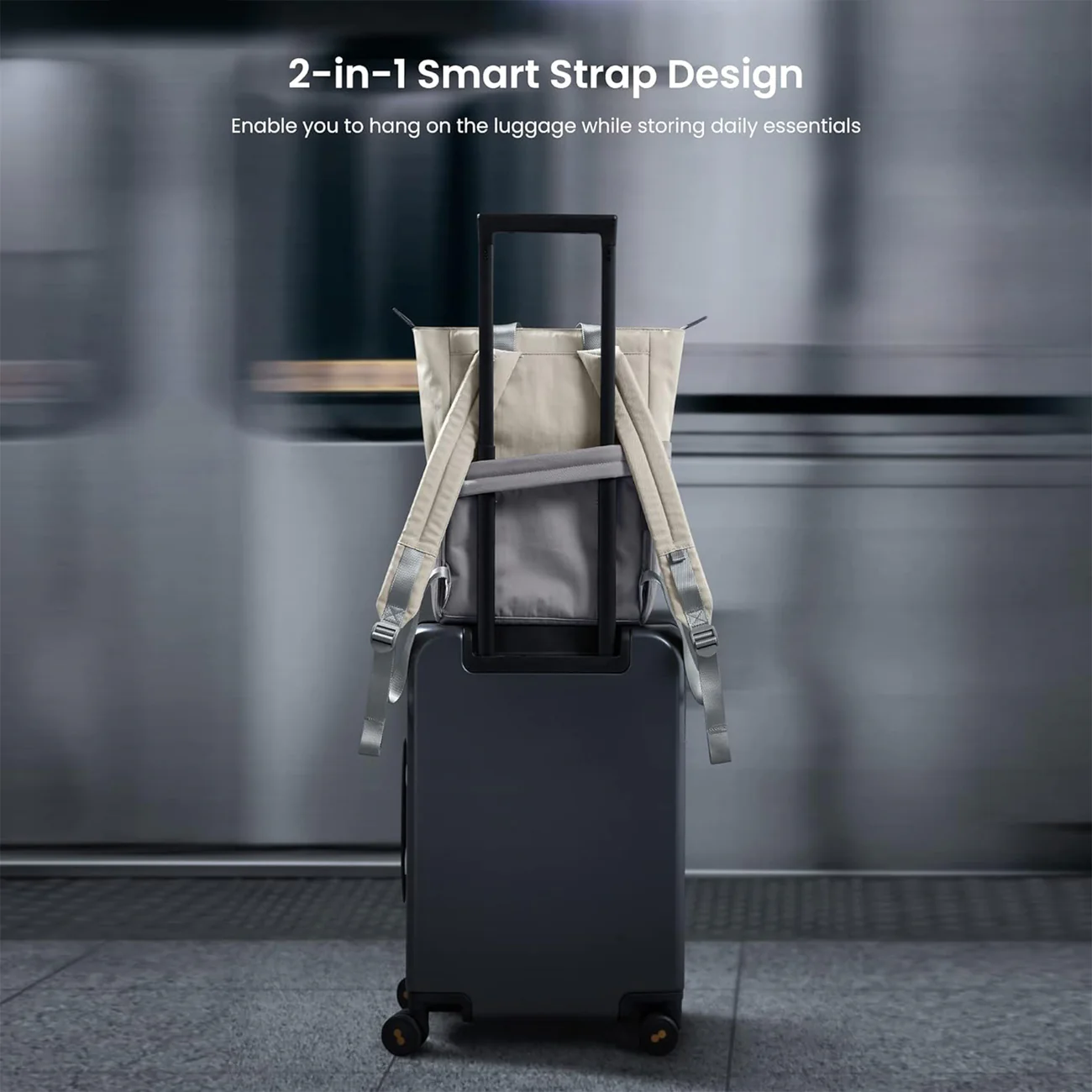 tomtoc Slash T63 Backpack 12L Laptop & Travel Bag - Moon Grey - Image 4