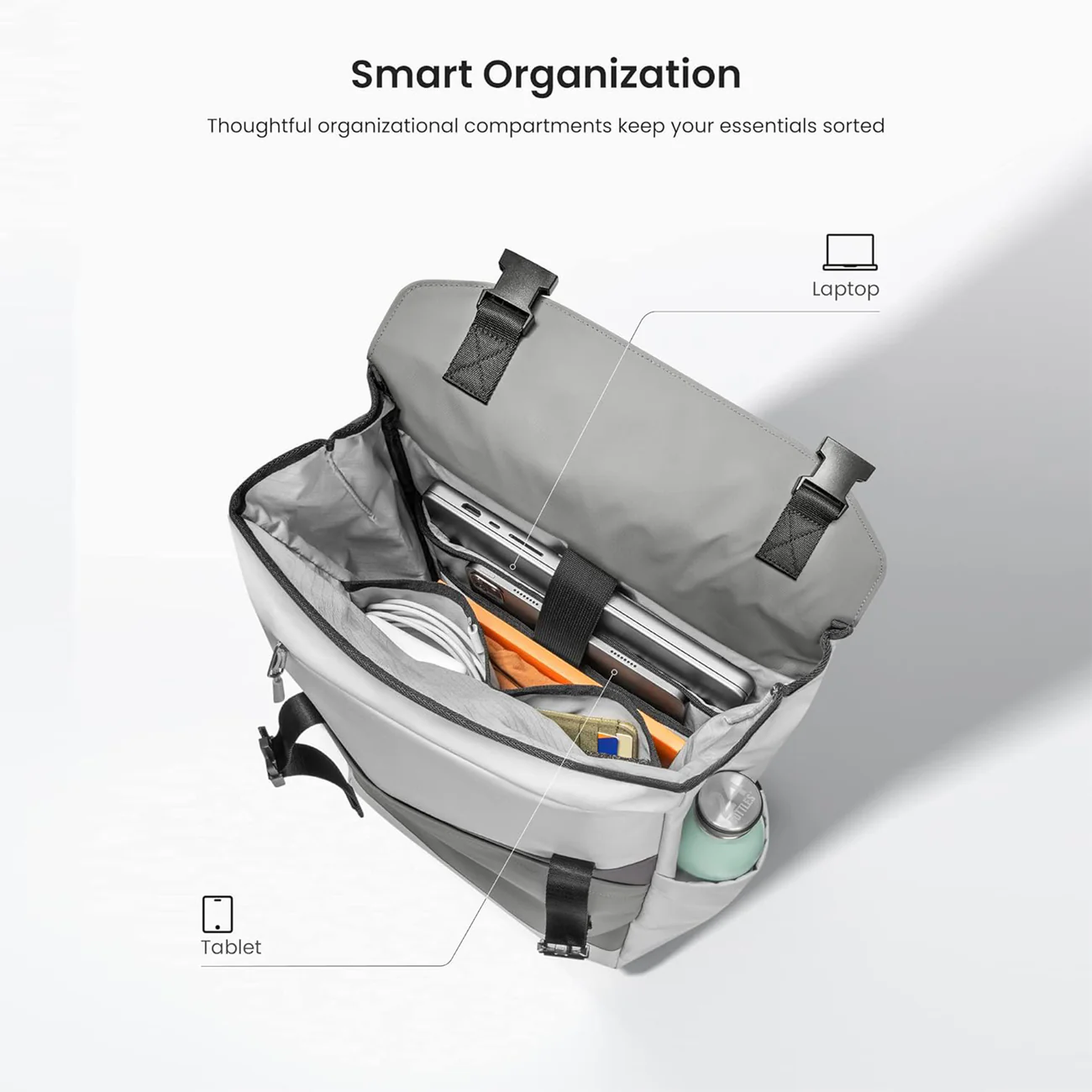 tomtoc Slash T64 Backpack 18L Laptop & Travel Bag - Tephra - Image 7
