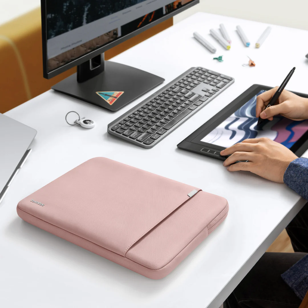 tomtoc Defender A13 14-inch Laptop Sleeve for MacBook Pro - Pink - Image 6