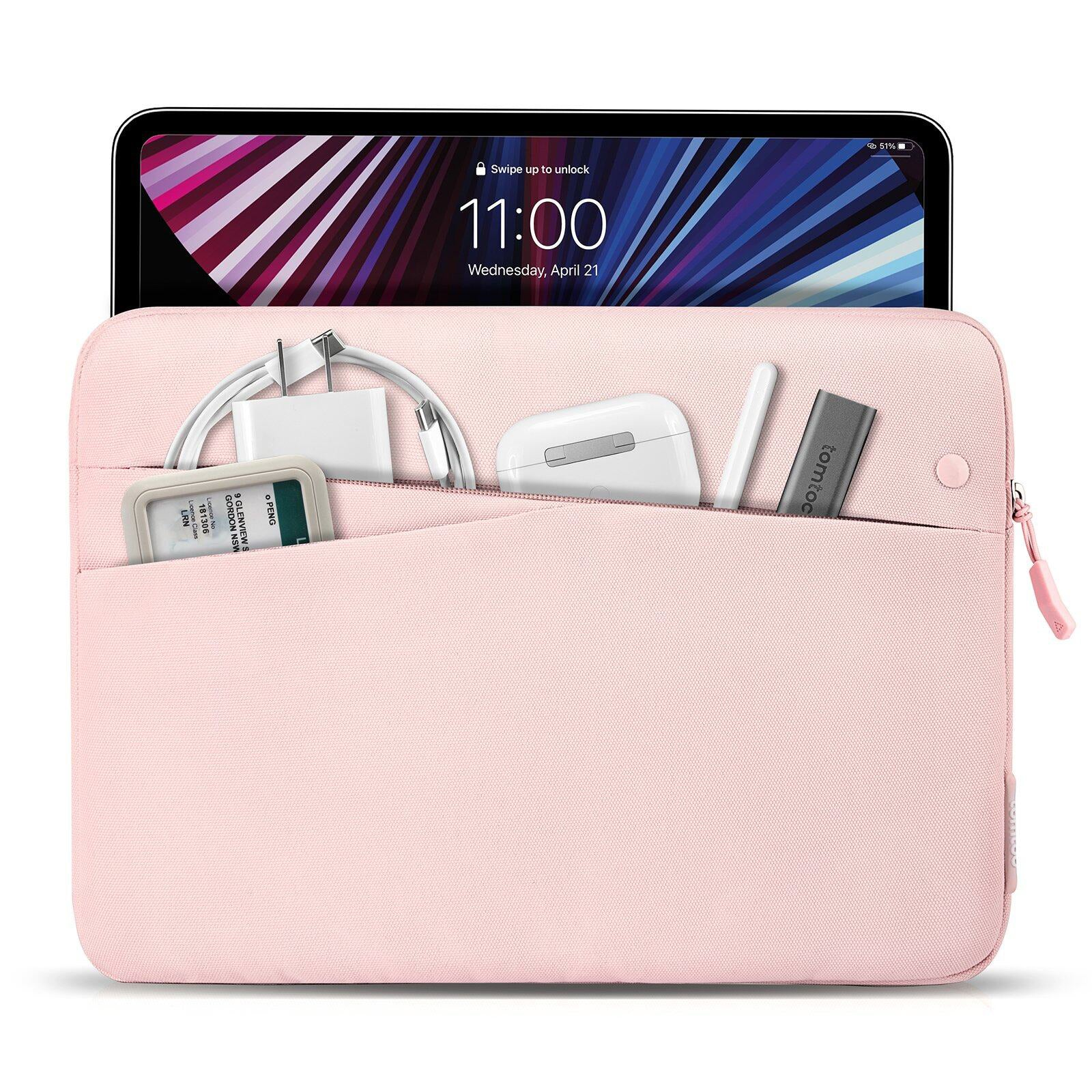tomtoc Basic A18 11-inch Classic Tablet Case Sleeve - Pink - Image 2