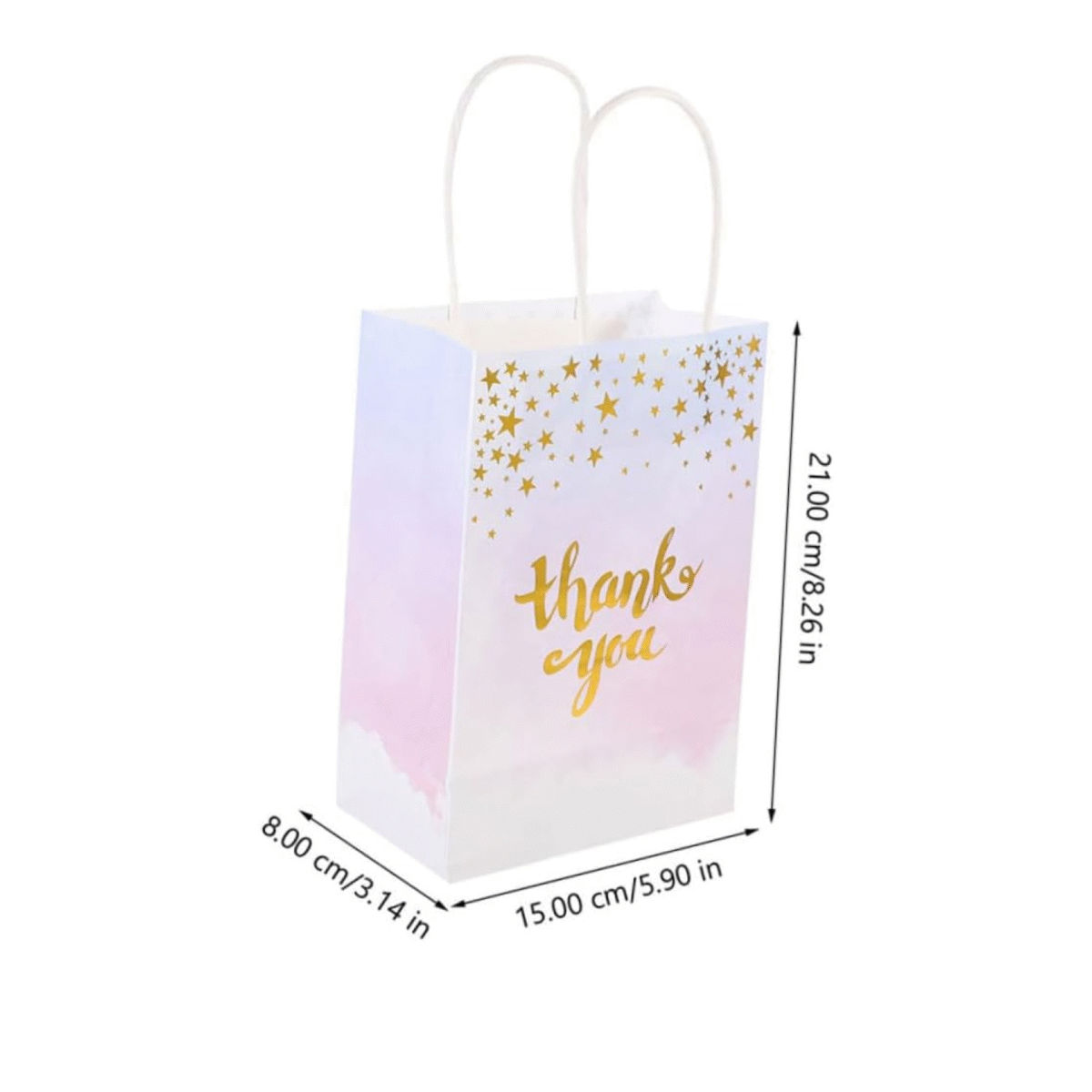 "Thank You" Gift Bags Pink or Black Gold Foil Kraft Paper